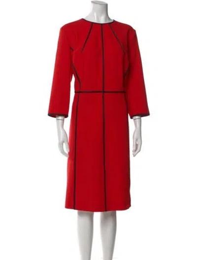 Pre-owned Escada Virgin Wool Knee-length Dress In Red