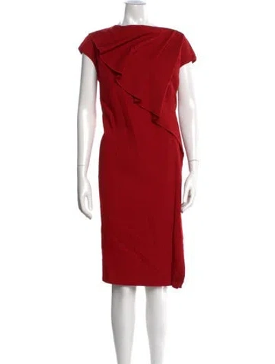 Pre-owned Escada Virgin Wool Knee-length Dress In Red