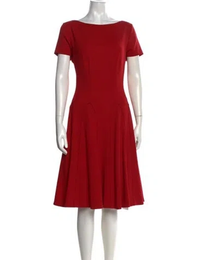Pre-owned Escada Virgin Wool Knee-length Dress In Red