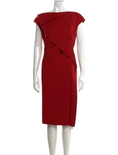 Pre-owned Escada Virgin Wool Knee-length Dress In Red
