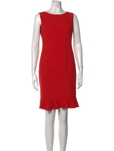 Pre-owned Escada Virgin Wool Knee-length Dress In Red