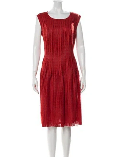 Pre-owned Escada Virgin Wool Knee-length Dress In Red