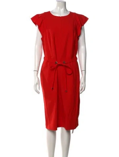 Pre-owned Escada Virgin Wool Knee-length Dress W/ Tags In Red