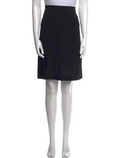 Pre-owned Escada Virgin Wool Knee-length Skirt In Black