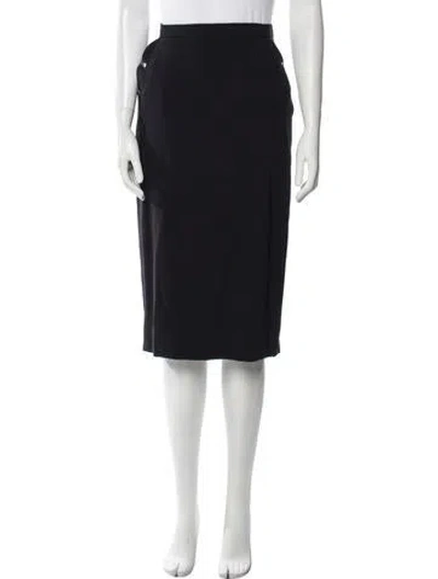 Pre-owned Escada Virgin Wool Knee-length Skirt In Black