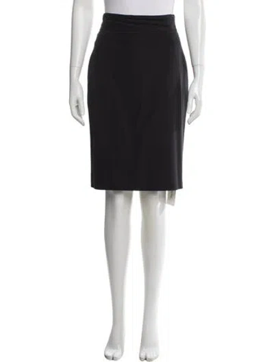 Pre-owned Escada Virgin Wool Knee-length Skirt In Black