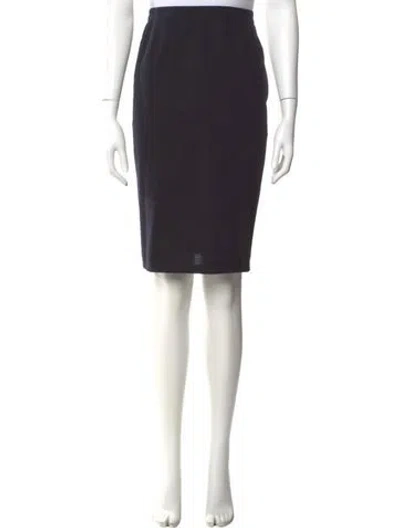 Pre-owned Escada Virgin Wool Knee-length Skirt In Black