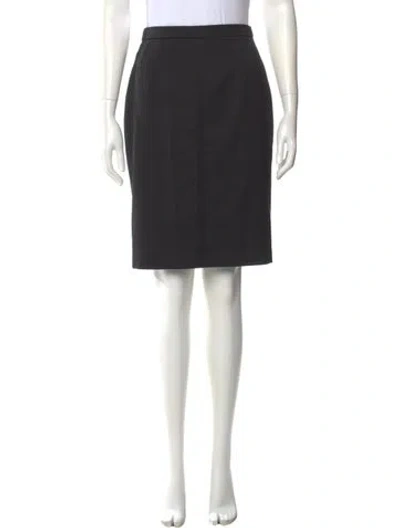Pre-owned Escada Virgin Wool Knee-length Skirt In Black