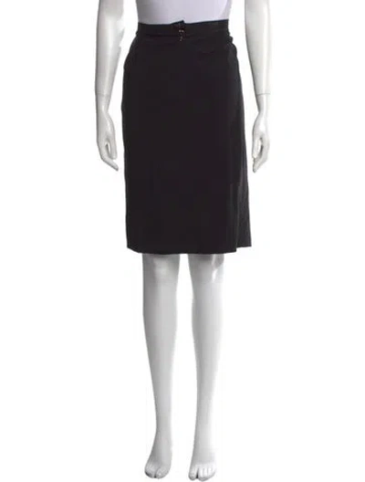 Pre-owned Escada Virgin Wool Knee-length Skirt In Black
