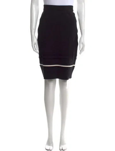 Pre-owned Escada Virgin Wool Knee-length Skirt In Black