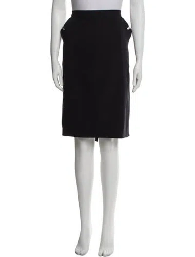 Pre-owned Escada Virgin Wool Knee-length Skirt In Black