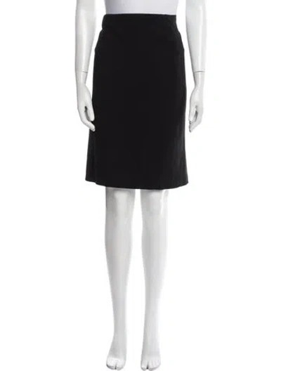 Pre-owned Escada Virgin Wool Knee-length Skirt In Black