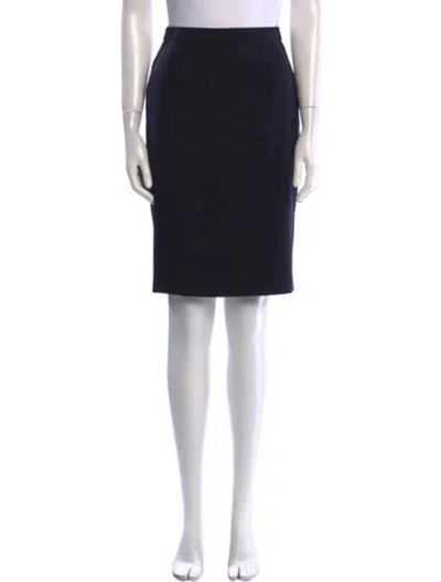 Pre-owned Escada Virgin Wool Knee-length Skirt In Black