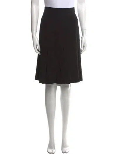 Pre-owned Escada Virgin Wool Knee-length Skirt In Black