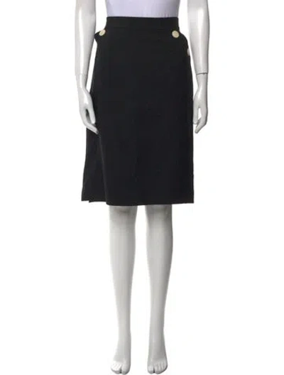 Pre-owned Escada Virgin Wool Knee-length Skirt In Black