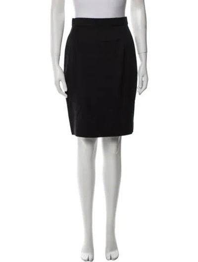 Pre-owned Escada Virgin Wool Knee-length Skirt In Black