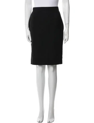 Pre-owned Escada Virgin Wool Knee-length Skirt In Black