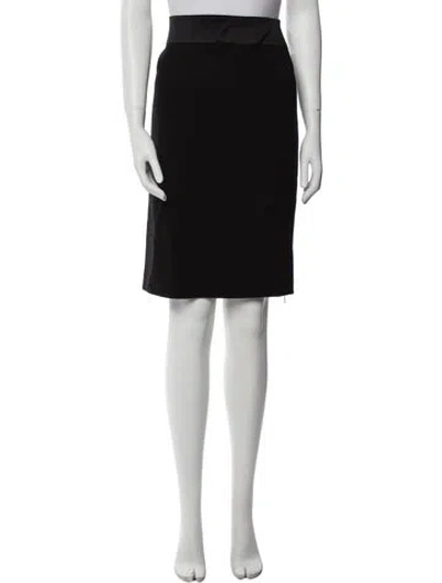 Pre-owned Escada Virgin Wool Knee-length Skirt In Black