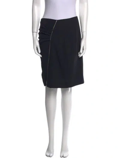 Pre-owned Escada Virgin Wool Knee-length Skirt In Black