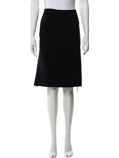 Pre-owned Escada Virgin Wool Knee-length Skirt In Black