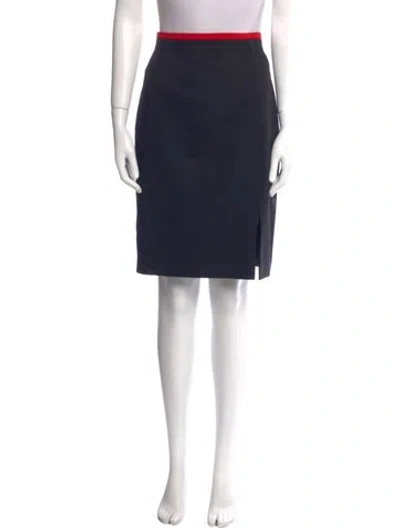 Pre-owned Escada Virgin Wool Knee-length Skirt In Black