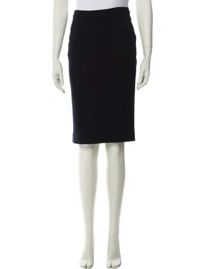 Pre-owned Escada Virgin Wool Knee-length Skirt In Black