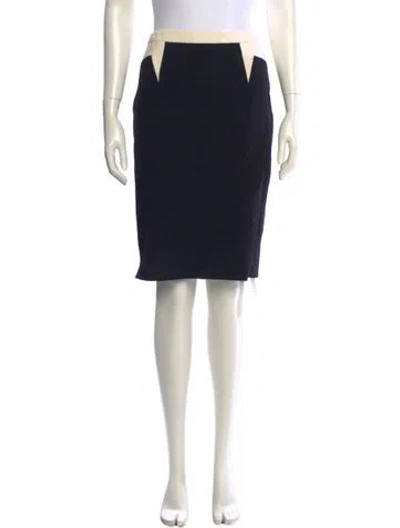 Pre-owned Escada Virgin Wool Knee-length Skirt In Black