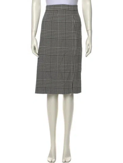 Pre-owned Escada Virgin Wool Knee-length Skirt In Black