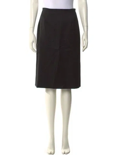 Pre-owned Escada Virgin Wool Knee-length Skirt In Black