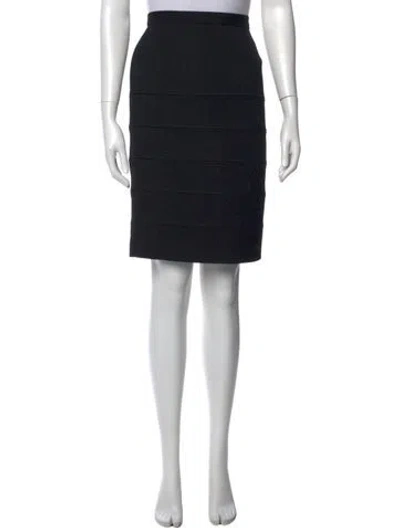Pre-owned Escada Virgin Wool Knee-length Skirt In Black