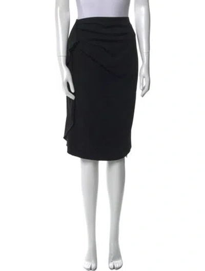 Pre-owned Escada Virgin Wool Knee-length Skirt In Black