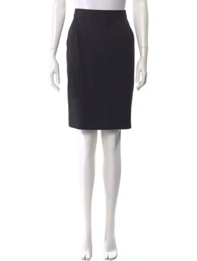 Pre-owned Escada Virgin Wool Knee-length Skirt In Black