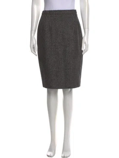 Pre-owned Escada Virgin Wool Knee-length Skirt In Black