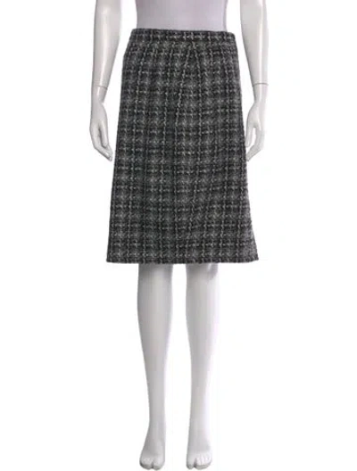 Pre-owned Escada Virgin Wool Knee-length Skirt In Black