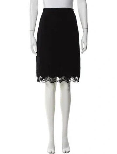 Pre-owned Escada Virgin Wool Knee-length Skirt In Black