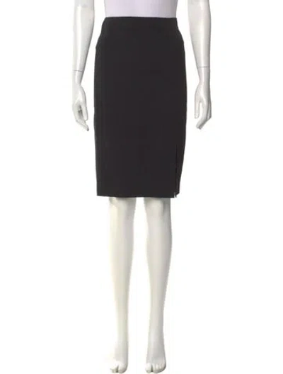 Pre-owned Escada Virgin Wool Knee-length Skirt In Black