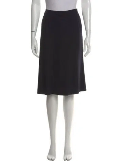 Pre-owned Escada Virgin Wool Knee-length Skirt In Black