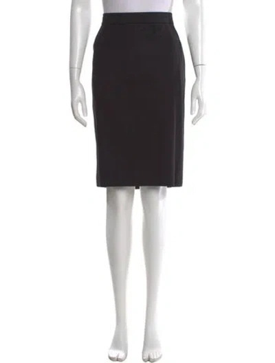 Pre-owned Escada Virgin Wool Knee-length Skirt In Black
