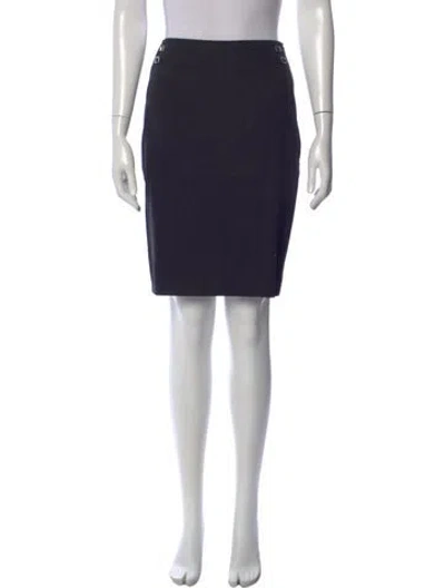 Pre-owned Escada Virgin Wool Knee-length Skirt In Black