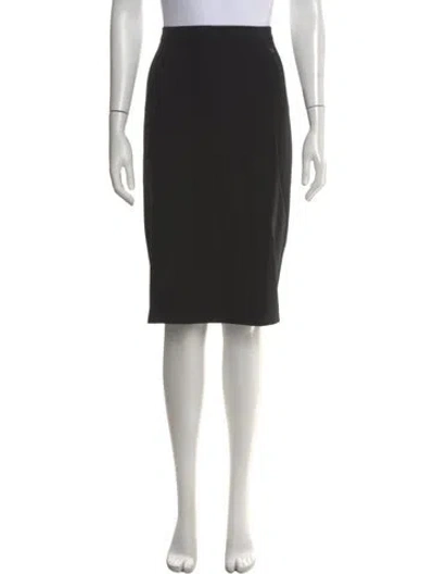 Pre-owned Escada Virgin Wool Knee-length Skirt In Black