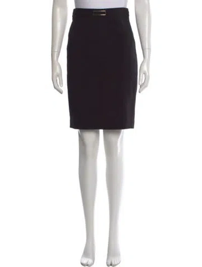 Pre-owned Escada Virgin Wool Knee-length Skirt In Black