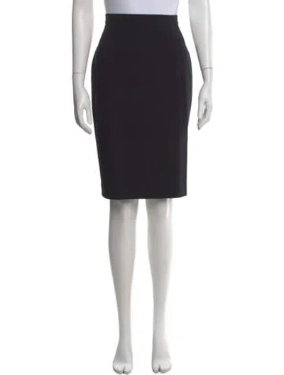 Pre-owned Escada Virgin Wool Knee-length Skirt In Black