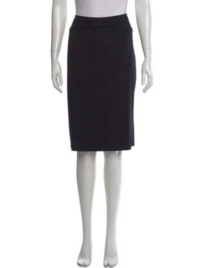 Pre-owned Escada Virgin Wool Knee-length Skirt In Black