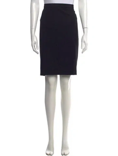 Pre-owned Escada Virgin Wool Knee-length Skirt In Black