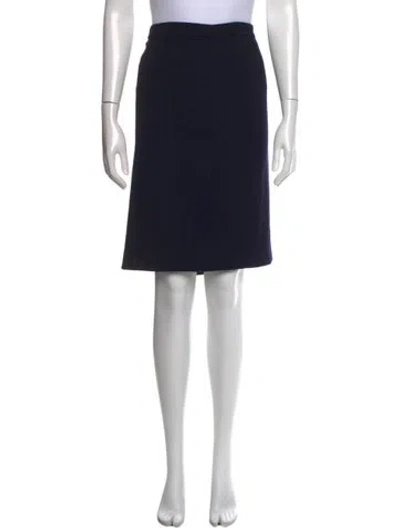 Pre-owned Escada Virgin Wool Knee-length Skirt In Black