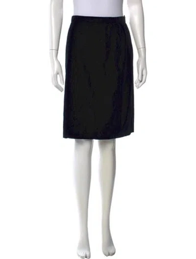Pre-owned Escada Virgin Wool Knee-length Skirt In Black