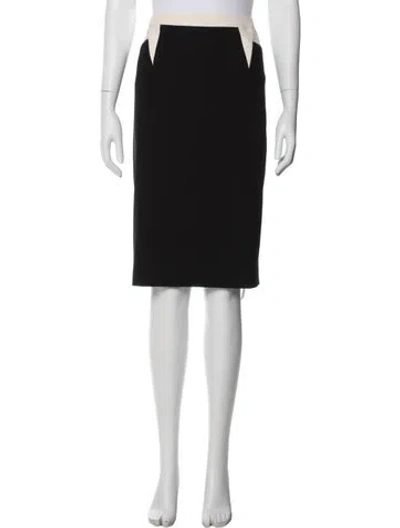 Pre-owned Escada Virgin Wool Knee-length Skirt In Black