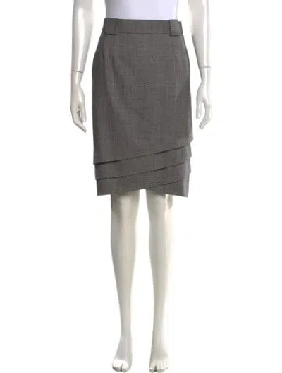 Pre-owned Escada Virgin Wool Knee-length Skirt In Black