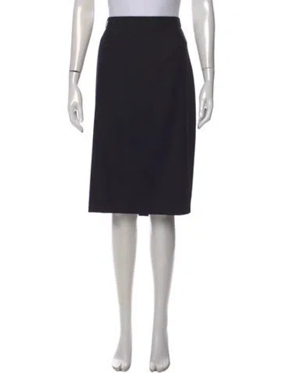 Pre-owned Escada Virgin Wool Knee-length Skirt In Black