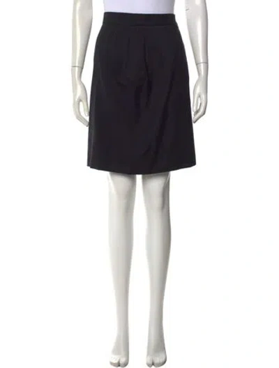 Pre-owned Escada Virgin Wool Knee-length Skirt In Black